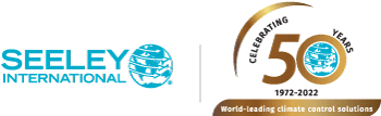 Seeley International celebrating 50 years logo