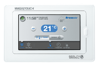 MagIQtouch controller displaying temperature