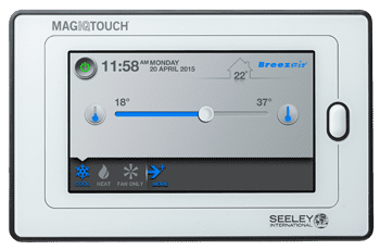 MagIQtouch controller displaying temperature