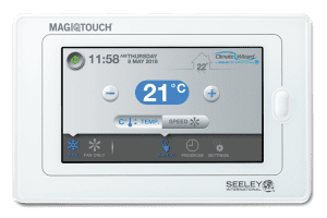 MagIQtouch controller displaying temperature