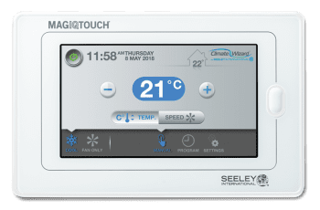 MagIQtouch controller displaying temperature