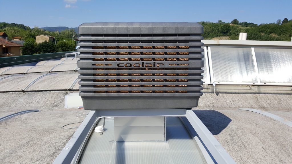 Coolair evaporative cooling installed on top of the roof