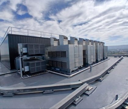 Climate Wizard commercial HVAC units installed across a large commercial rooftop